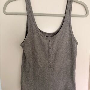 Abercrombie & Fitch Gray Ribbed Henley Tank